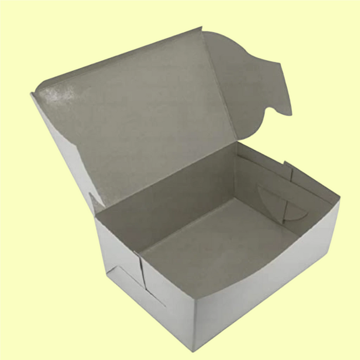 Esslly 320 GSM white pastry boxes (Pack of 50) with a sleek finish.