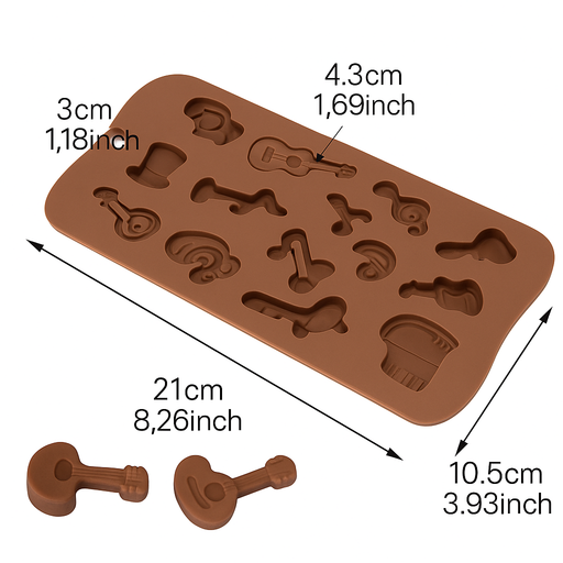 Esslly’s 14-cavity music-themed silicone mould!