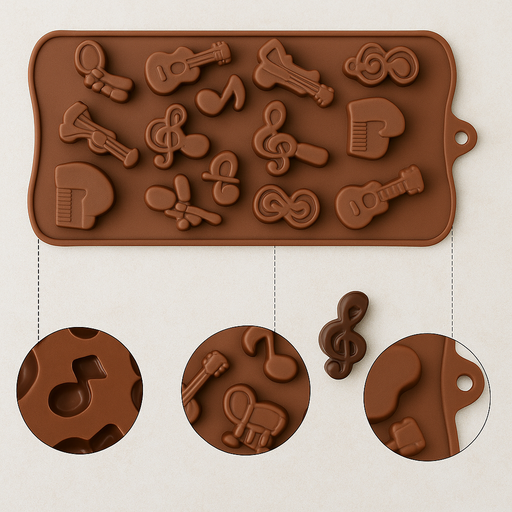 Esslly’s 14-cavity music-themed silicone mould!