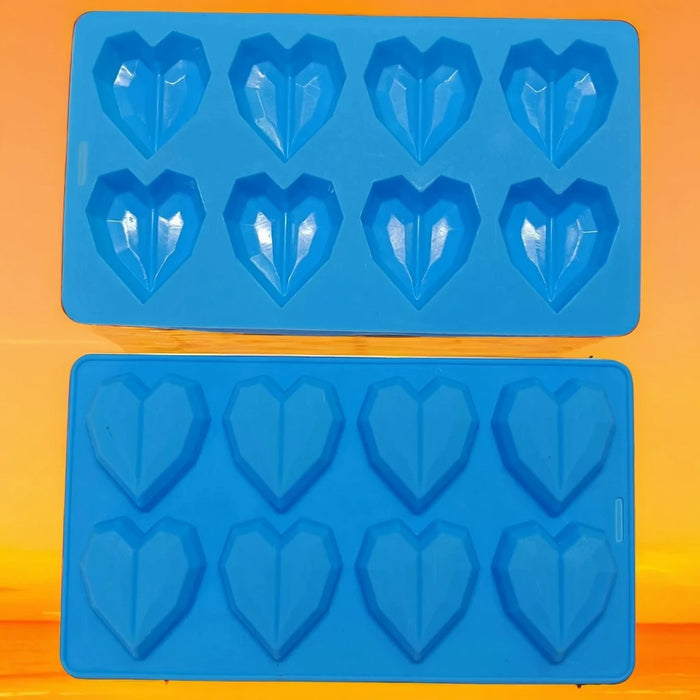 8 Cavitiy Diamond Heart Silicone Mould