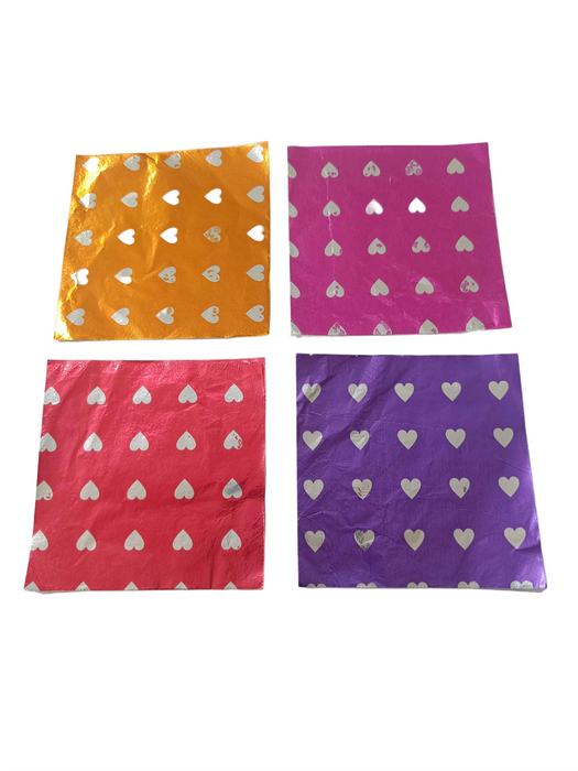 Esslly Aluminum Foil Wrappers with Heart Design (90x90mm, Pack of 250)