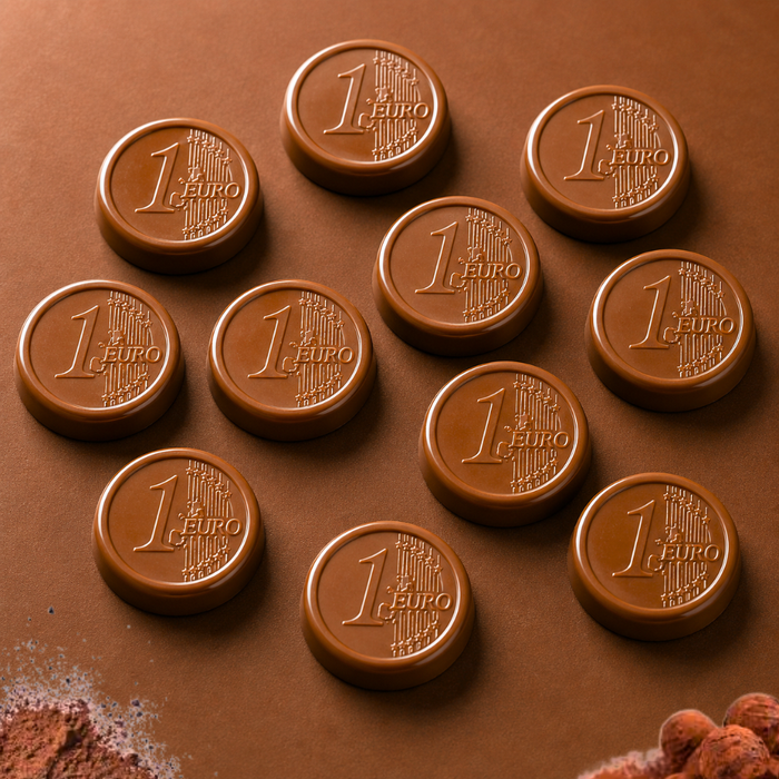 1 Euro Coin Polycarbonate Chocolate Mould - 21 Cavities
