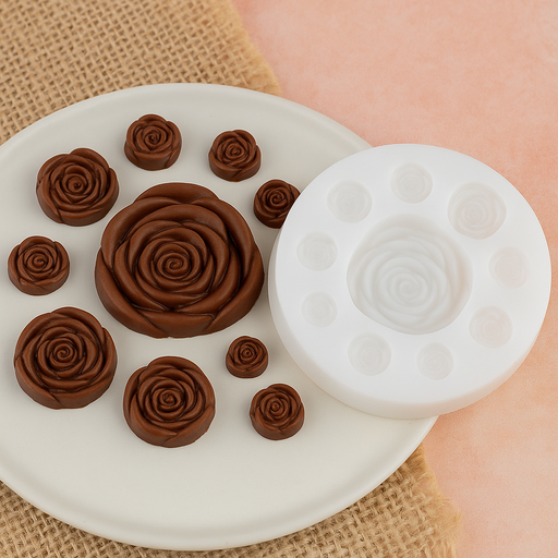 Esslly’s Rose decorations in three sizes Silicone Fondant Mould.