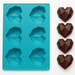 6 Cavity 3D Diamond Heart Silicone Mould