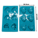 6 Cavity 3D Diamond Heart Silicone Mould with dimensions