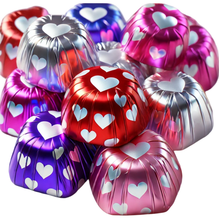 Esslly Aluminum Foil Wrappers with Heart Design (90x90mm, Pack of 250)