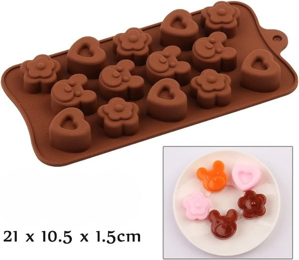 14 Cavity Heart & Teddy Silicone Mould
