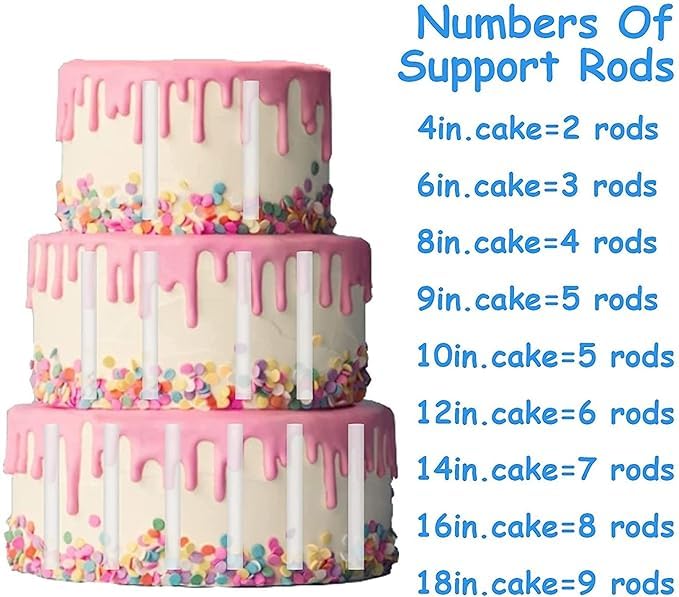 Plastic Dowel Rods | 8 Rods | Cake Support