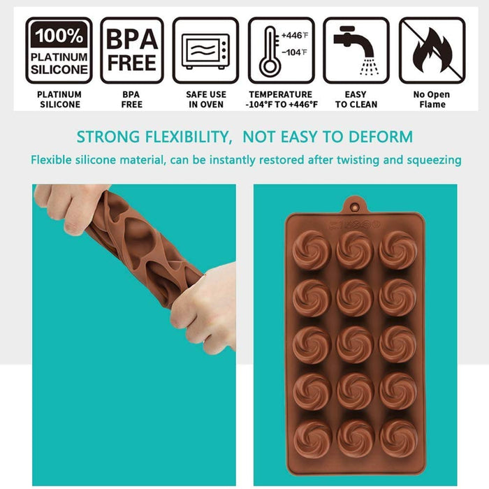 15-Cavity Flower Silicone Mould | 20 cm x 10 cm