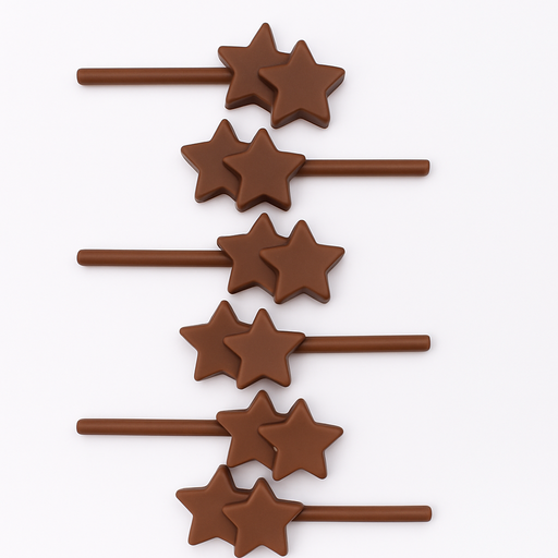 double star lollipops, candies, and jellies with this 6-cavity silicone mould.