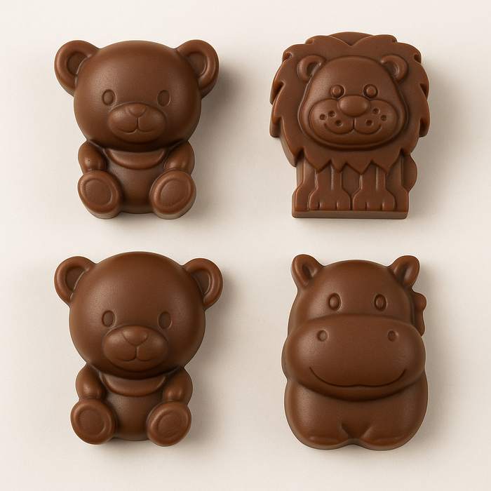 Create adorable lion, hippopotamus, and bear-shaped treats with this versatile, food-safe, and non-stick silicone mould, perfect for baking and crafting.