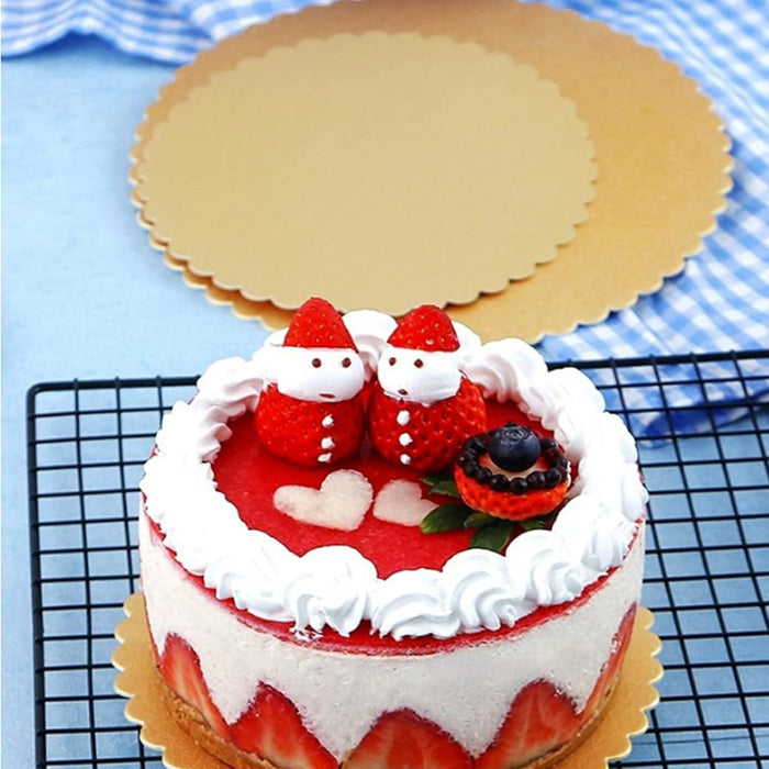 Gold Round Cake Bases | Flower Edge | 8, 10 & 12 Inch