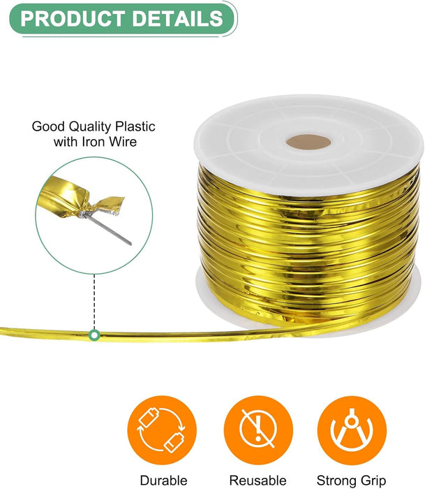 Gold Aluminium Twist Tie Roll | 80 Meter Length