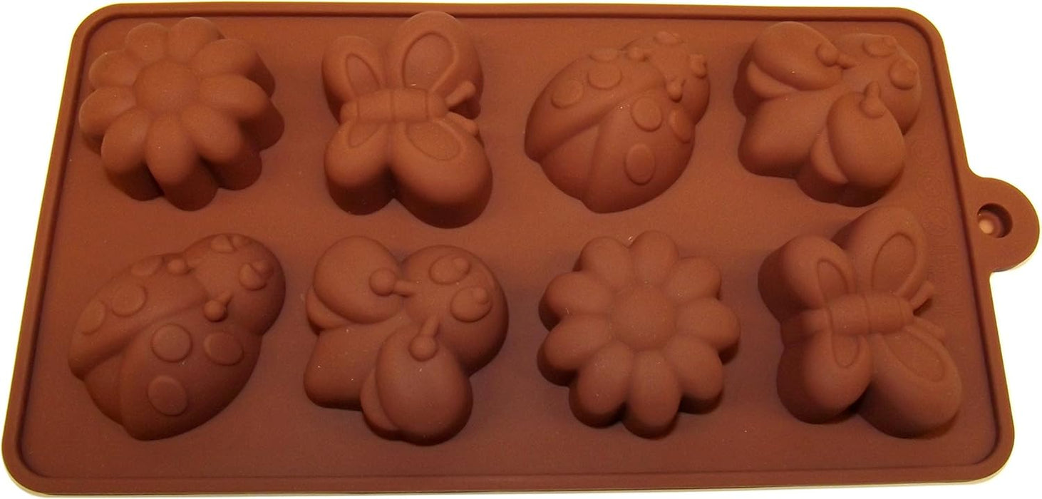 12-Cavity Butterfly, Flower & Ladybug Silicone Mould