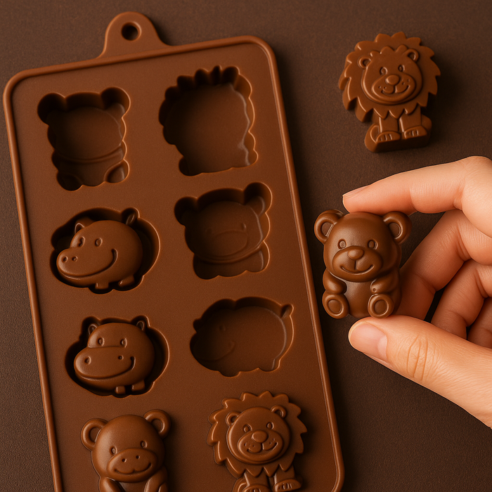 Esslly’s 8-cavity animal-shaped chocolates silicone mould.