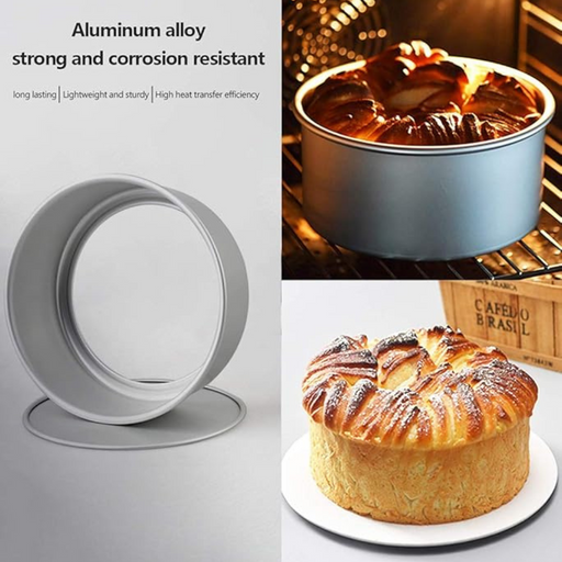 Premium aluminium cake moulds with loose bottom for flawless baking.