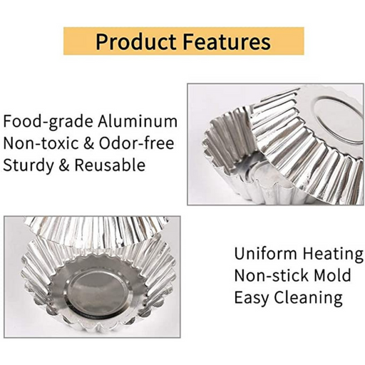 Bake perfect tarts, cheesecakes & quiches with Esslly’s durable aluminium mini tart moulds.