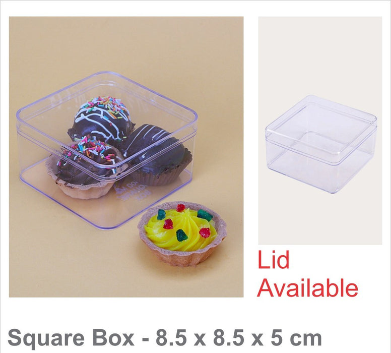 200 ml Square Acrylic Clear Dessert Container | Pack of 100