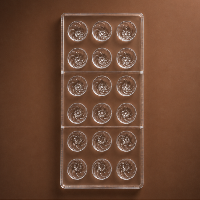 Blossom Swirls Polycarbonate Chocolate Mould- 18 Cavities