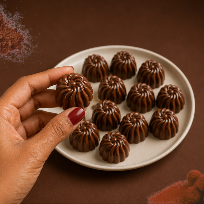 Blossom Swirls Polycarbonate Chocolate Mould- 18 Cavities