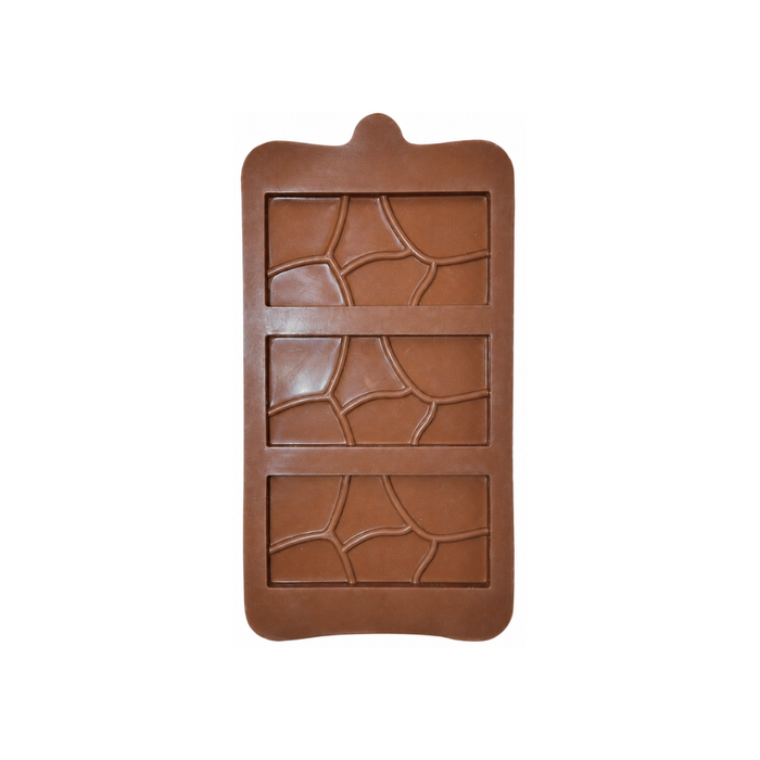 Broken Abstract Pattern Chocolate Bar- Silicone Mould | 3 Cavities | Flexible Non-Stick | Brown