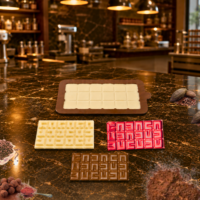 Bubble Maze Pattern Chocolate Bar- Silicone Mould | Single Cavity | Flexible Non-Stick | Brown