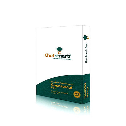 Chefsmartr Greaseproof Paper sheet size of 25x25 cms, pack of 500 sheets.