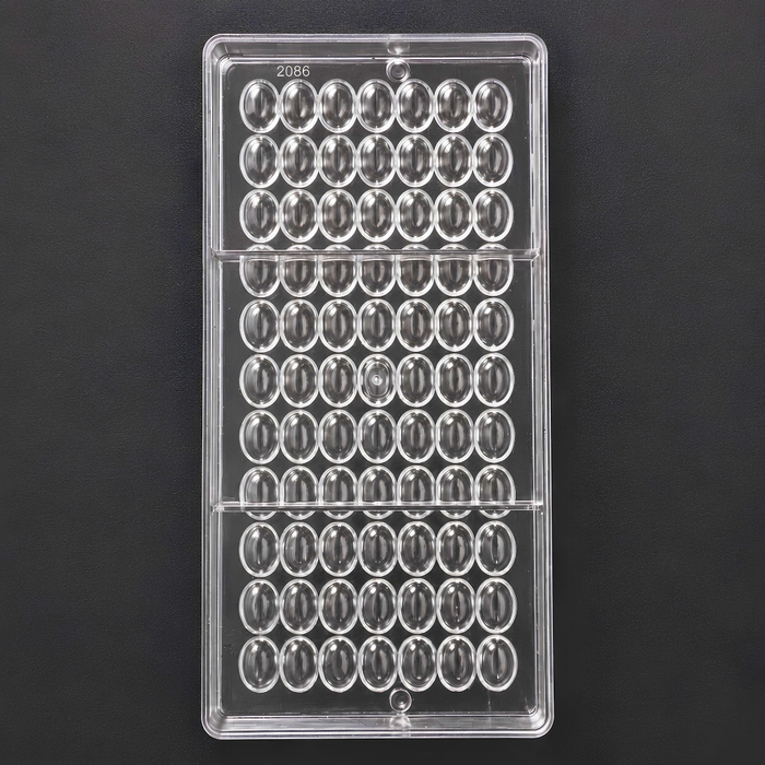 Coffee Bean Shaped Polycarbonate Chocolate Mould- 77 Cavities