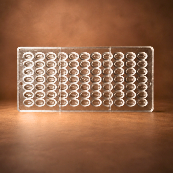 Coffee Bean Shaped Polycarbonate Chocolate Mould- 77 Cavities