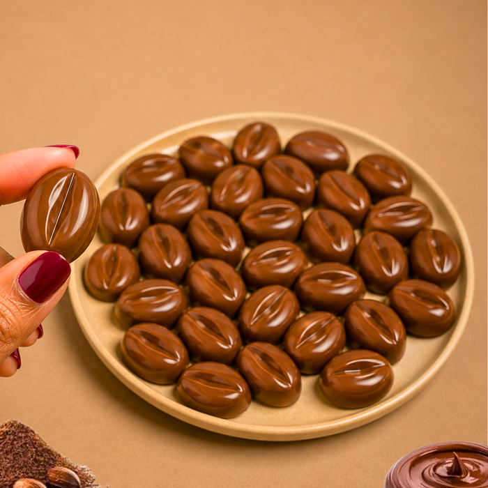 Coffee Bean Shaped Polycarbonate Chocolate Mould- 77 Cavities
