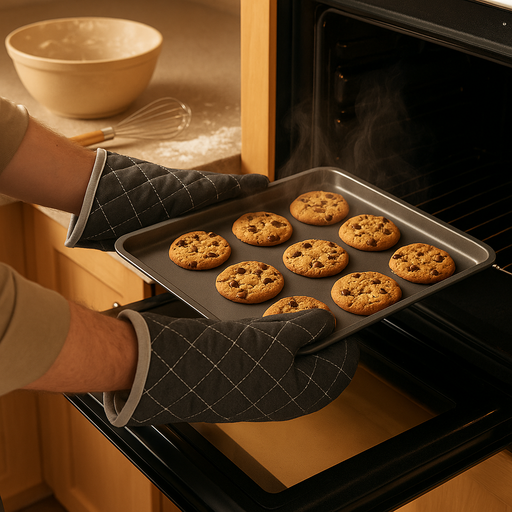 Protect your hands with Esslly’s Cotton Oven Gloves — heat-resistant, durable, and perfect for baking, grilling, and handling hot cookware.