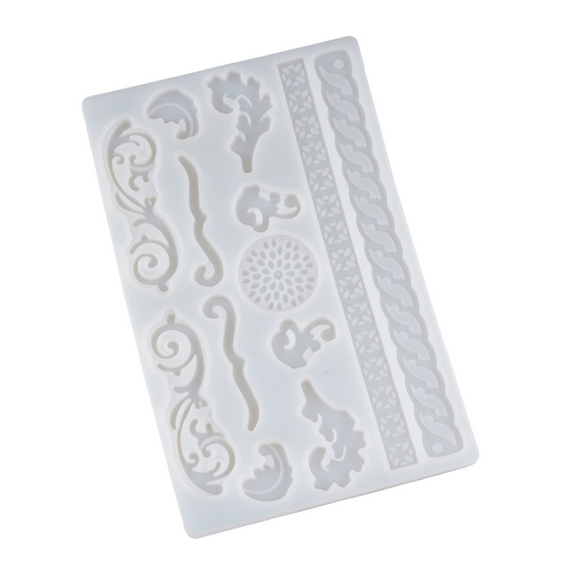 elegant crown and lace cake decorations with Esslly’s Silicone Fondant Mould.