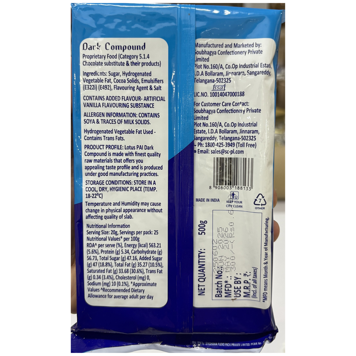 Lotus Dark Chocolate DCS 19 | 500g