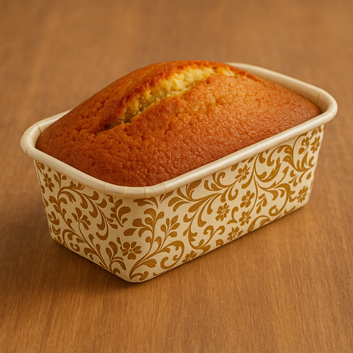  rectangular paper moulds for hassle-free baking of 250g cakes & bread.