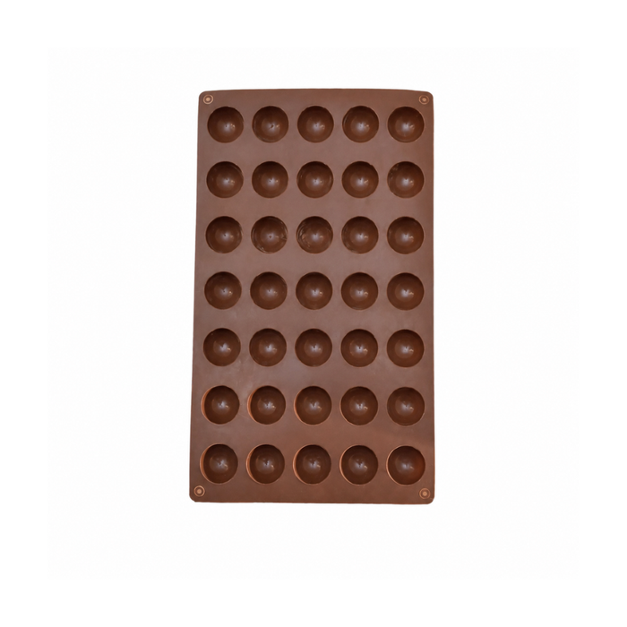 Half Sphere Chocolate Dome- Silicone Mould | 35 Cavities | Flexible Non-Stick | Brown