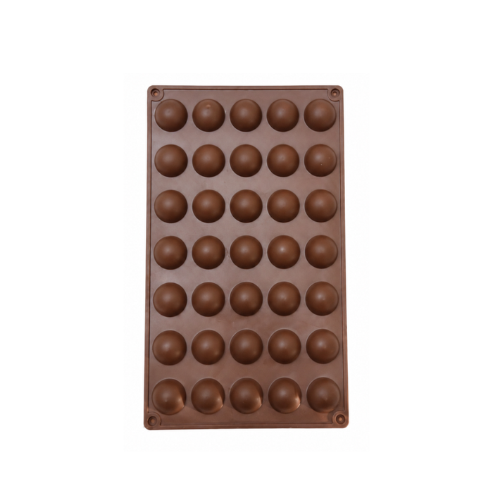Half Sphere Chocolate Dome- Silicone Mould | 35 Cavities | Flexible Non-Stick | Brown