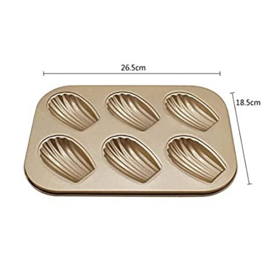 Bake perfect Madeleines with the Esslly 6-Cavity Non-Stick Madeleine Tray.