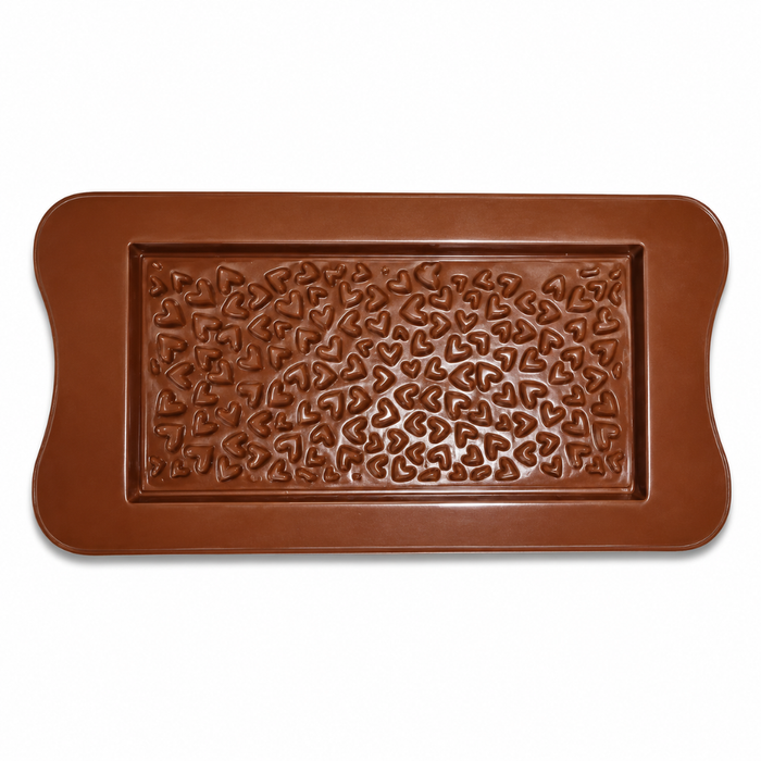 Mini Hearts Chocolate Bar- Silicone Mould | Single Cavity| Flexible Non-Stick | Brown