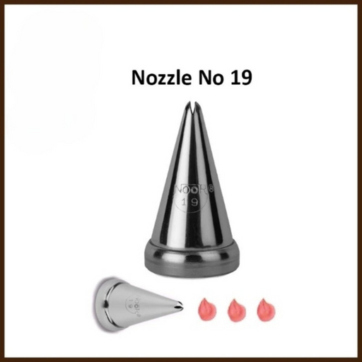 Achieve stunning 4-star icing patterns with Noor Icing Nozzle No. 19.