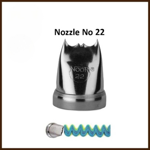 Create stunning, professional-quality borders with Noor Icing Nozzle No. 22. 