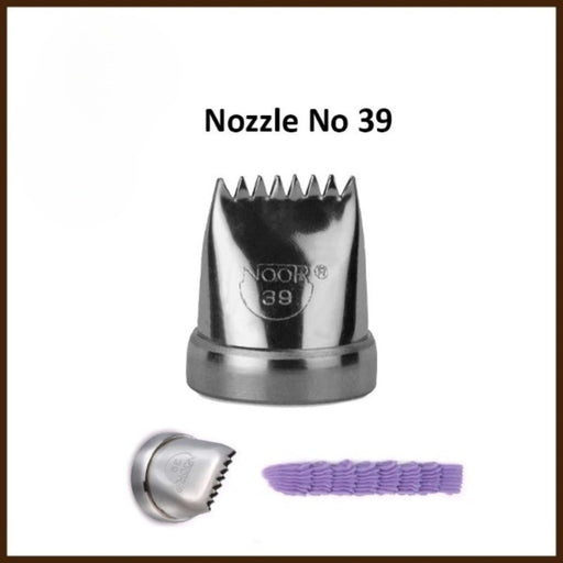 Create stunning fluted ribbon designs effortlessly with Noor Icing Nozzle No. 39.