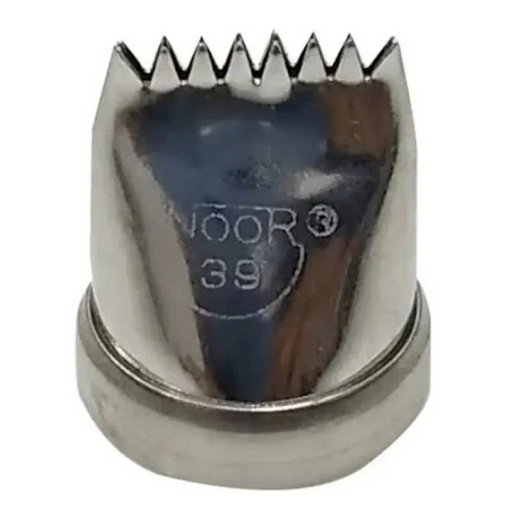 Create stunning fluted ribbon designs effortlessly with Noor Icing Nozzle No. 39