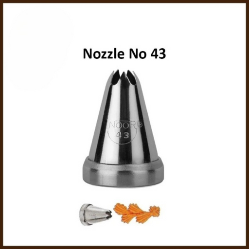 creating elegant floral piping and textured icing designs. Noor Icing Nozzle 5 Petal Shape No. 43.