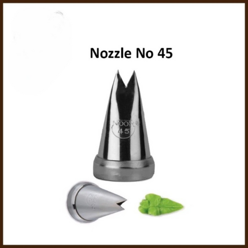 cake decorating with Noor Icing Nozzle Large Leaf No. 45, made from 304 stainless steel.