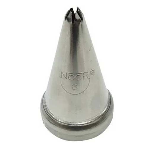 Create flawless swirls and borders with Noor Icing Nozzle No. 6.