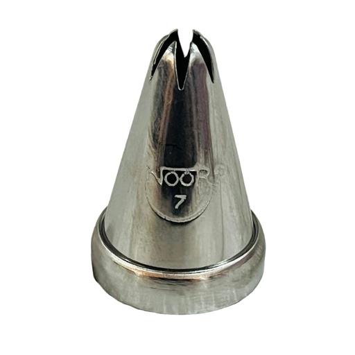 Noor Icing Nozzle No. 7 | Large 6-Star Tip for Deep Ruffled Borders, Rosettes &amp; Intricate Designs