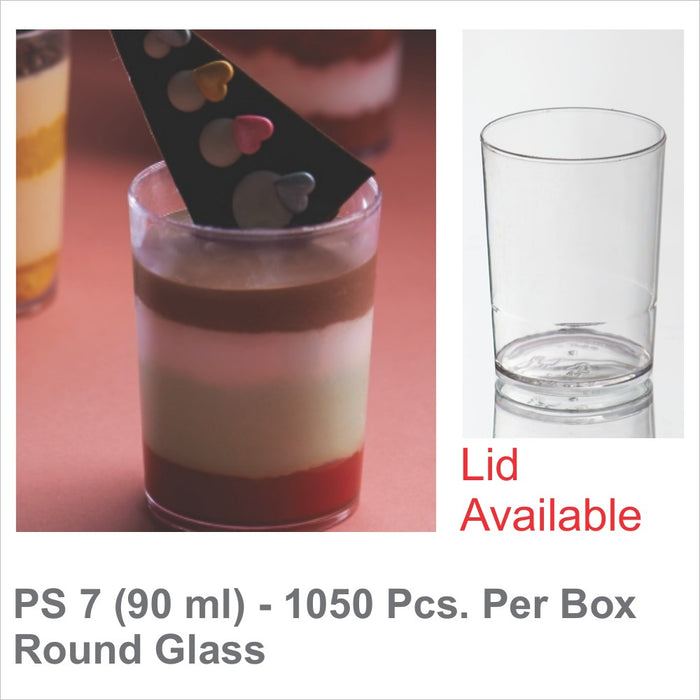 PS 7 (90ml) Clasic Roound Acrylic Clear Dessert Cup | Pack of 100