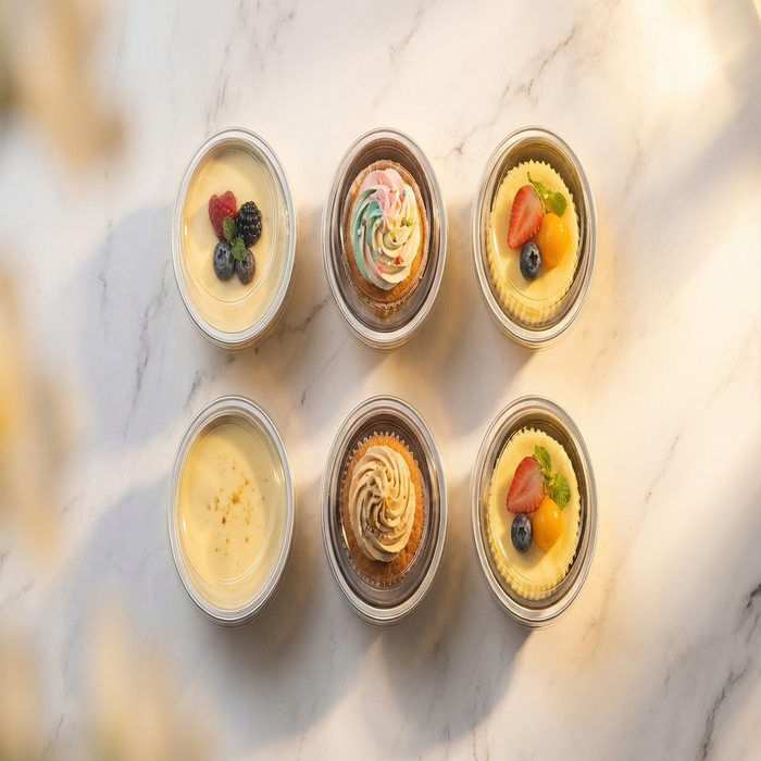 Gold Aluminium Foil Container With Lid - Bake & Serve Round Box