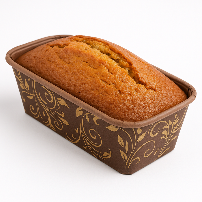 Premium grease-proof rectangular loaf moulds, eco-friendly, non-stick, oven &amp; freezer safe, holds 500 grams.