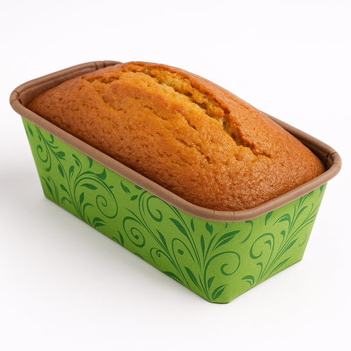 Premium grease-proof rectangular loaf moulds, eco-friendly, non-stick, oven &amp; freezer safe, holds 500 grams.